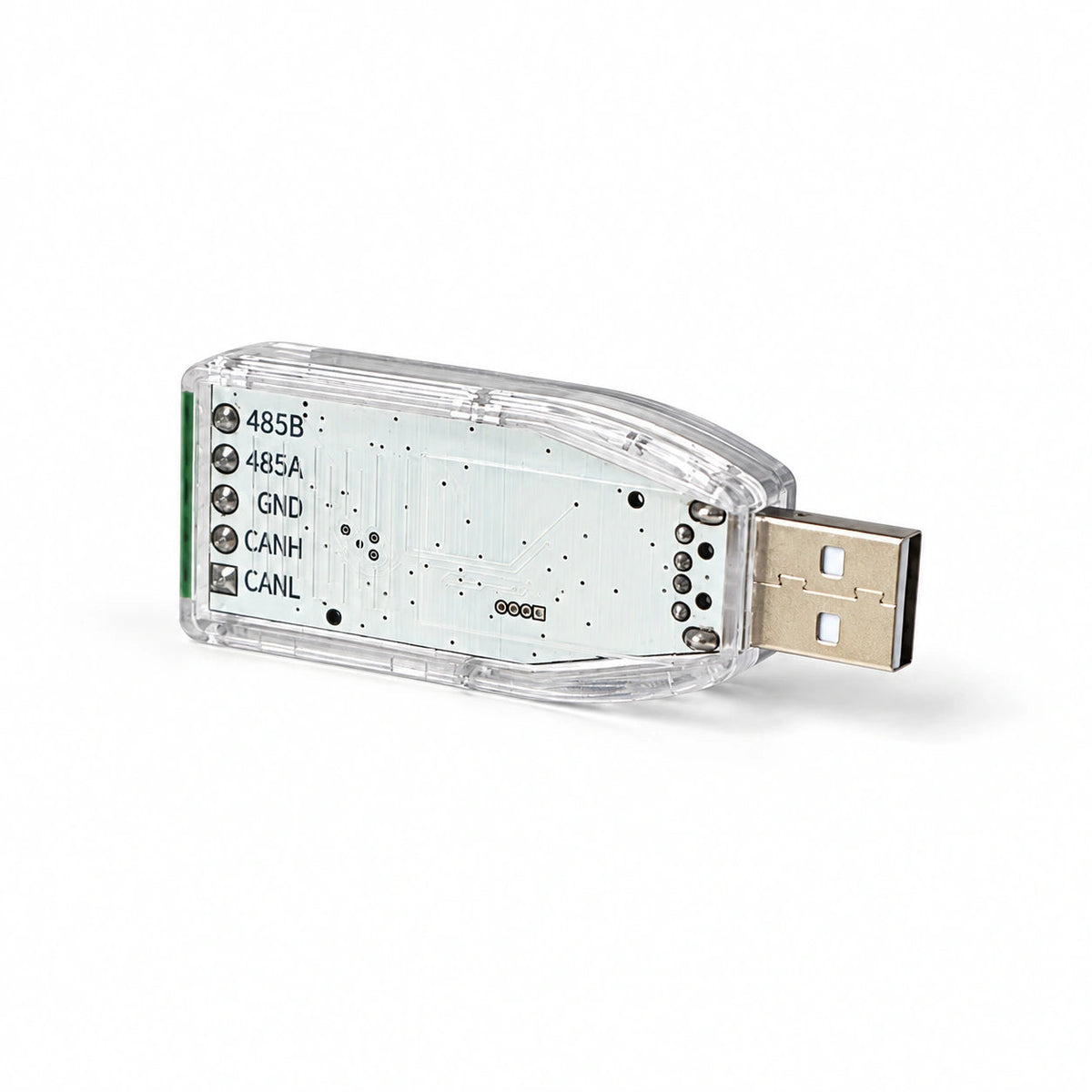 USB adapter angled front view, shared source image for CAN and RS485 configurations