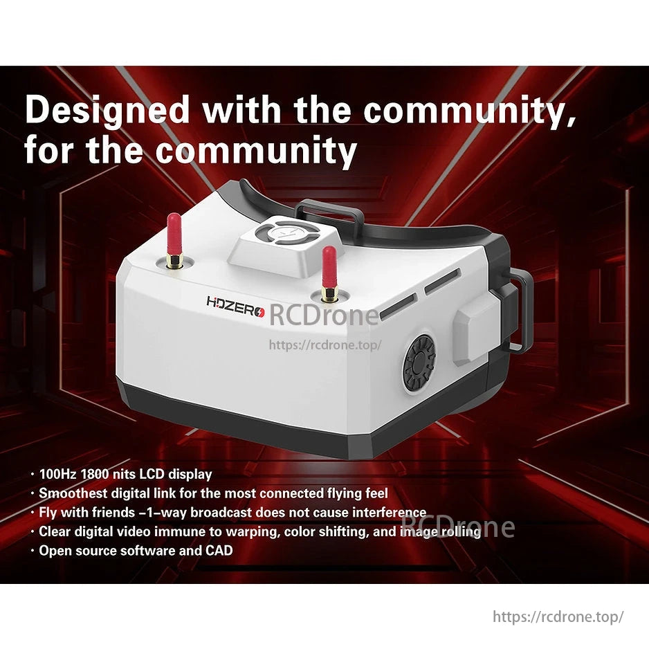 HDZero BoxPro / BoxPro+ FPV Box Goggle, HDZero BoxPro/BoxPro+ FPV goggles feature 100Hz 1800 nits LCD, smooth digital link, clear video, no interference, open-source software, and CAD.