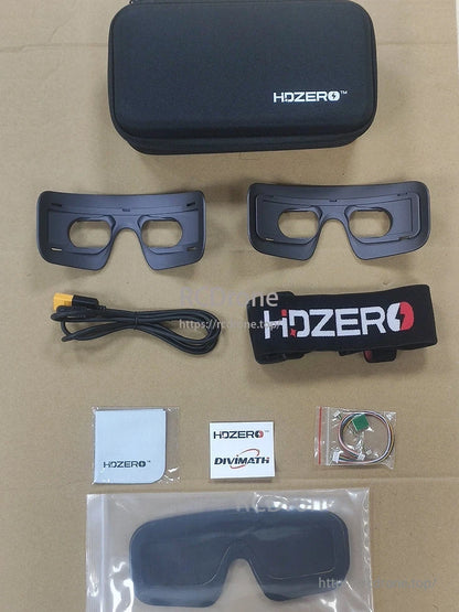 HDZero Goggle 2 FPV kit includes case, strap, cable, and accessories.