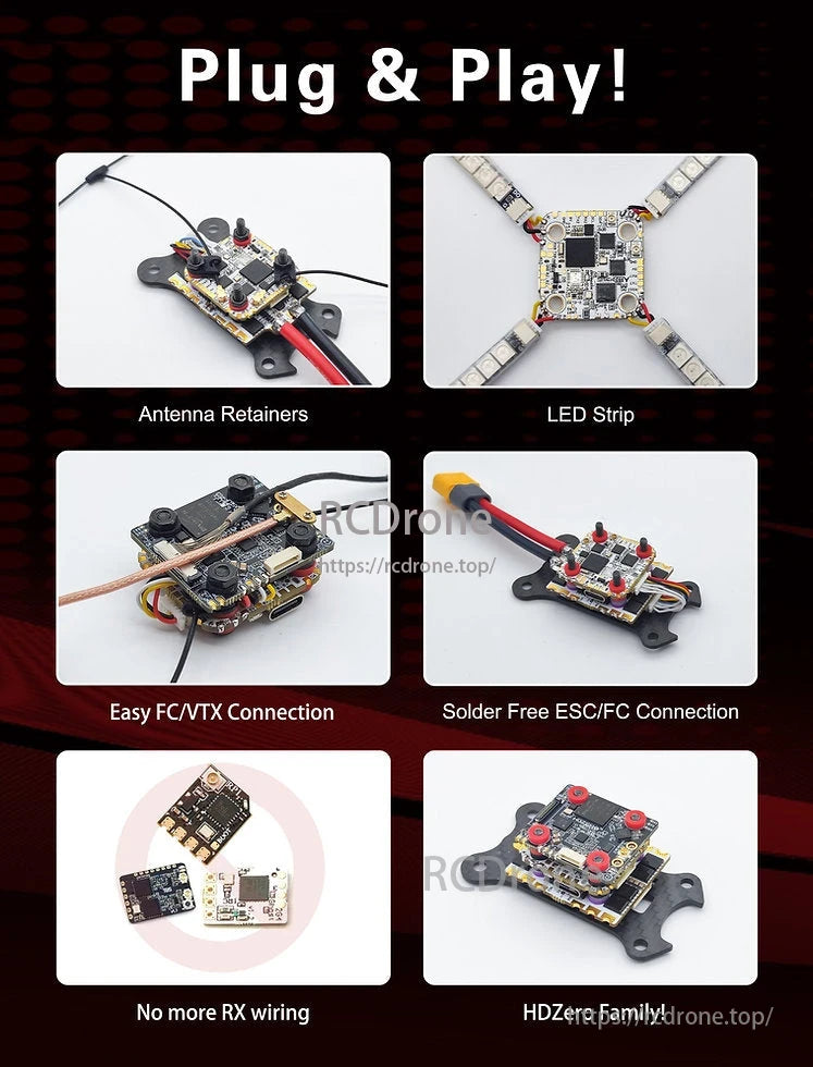 HDZero Halo 4in1 70A ESC: Plug-and-play, easy connections, no RX wiring required.