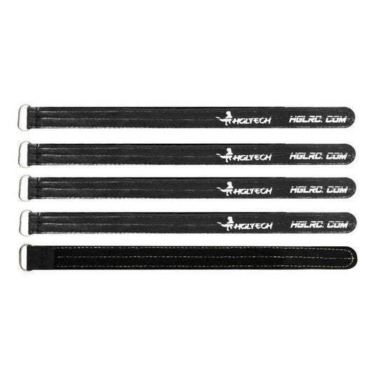 HGLRC Metal Buckle Battery Strap set, black hook-and-loop LiPo straps with metal buckles (5 pack)