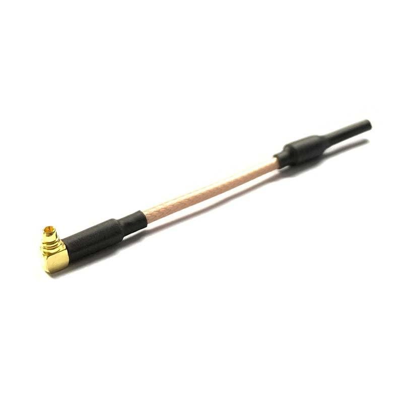 HGLRC 5.8GHz ANGLE MMCX Linear 2dBi omni antenna shown at an angle, cable and heatshrink