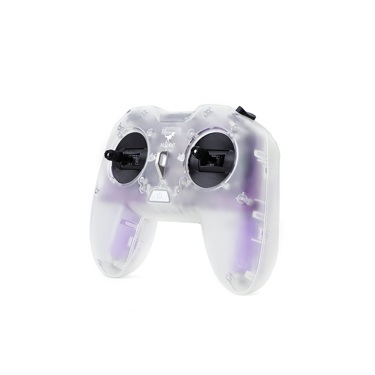 HGLRC C1 Remote Controller front view with dual joysticks and translucent white shell