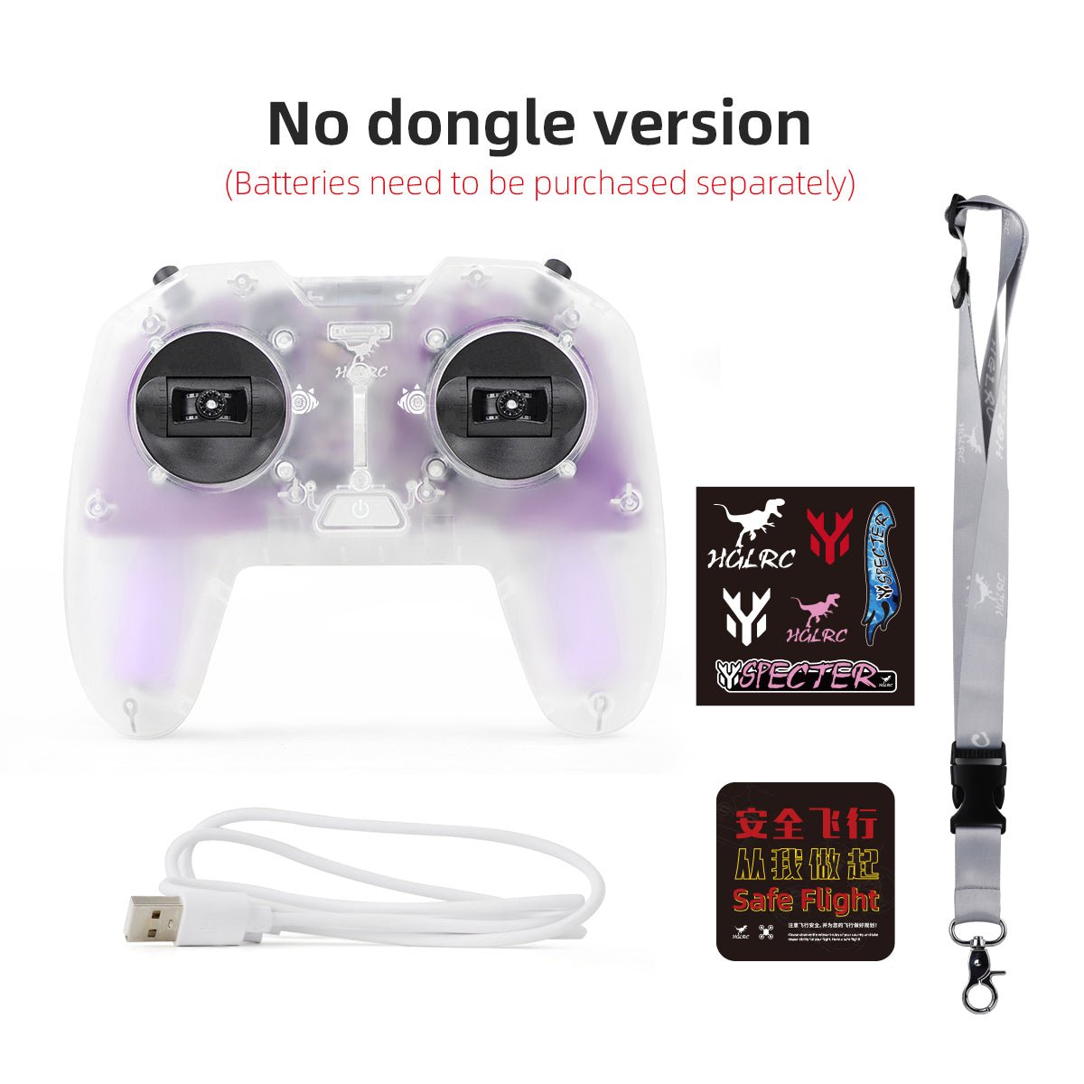 Included lanyard strap and sticker set shown in package contents image, partially obscured
