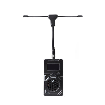 Front view of HGLRC ELRS T ONE TX module with OLED display, control knob, and speaker grille