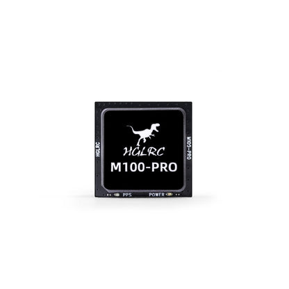 HGLRC M100 PRO GPS module top view with M100-PRO label and PPS/POWER indicators
