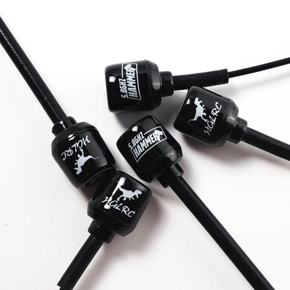 HGLRC Mini Hammer 5.8GHz FPV drone antenna set, black mini hammer heads with coax leads
