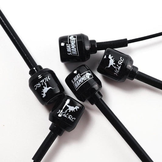 HGLRC Mini Hammer 5.8GHz FPV drone antenna set, black mini hammer heads with coax leads