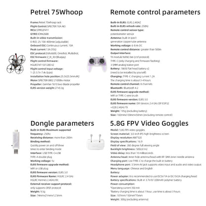 HGLRC Petrel 75Whoop 1S Entry - level RTF Set - HGLRC Company