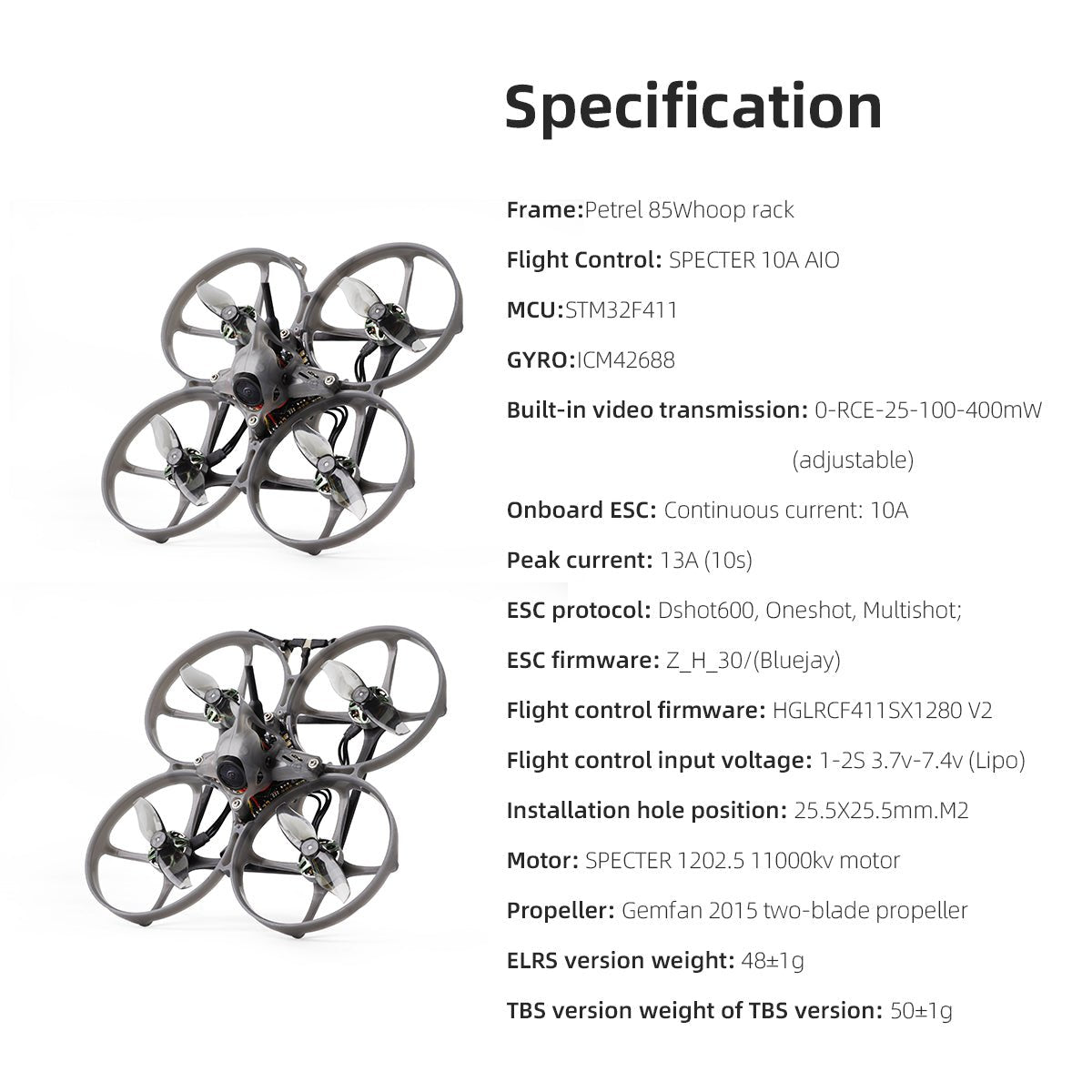 HGLRC Petrel 85Whoop Brushless Motor Indoor FPV Drone Tinywhoop Quadcopter - HGLRC Company