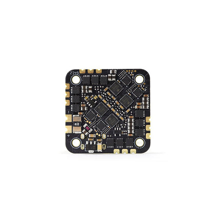 HGLRC SPECTER 25A AIO Flight Controller top-side PCB view with mounting holes and solder pads