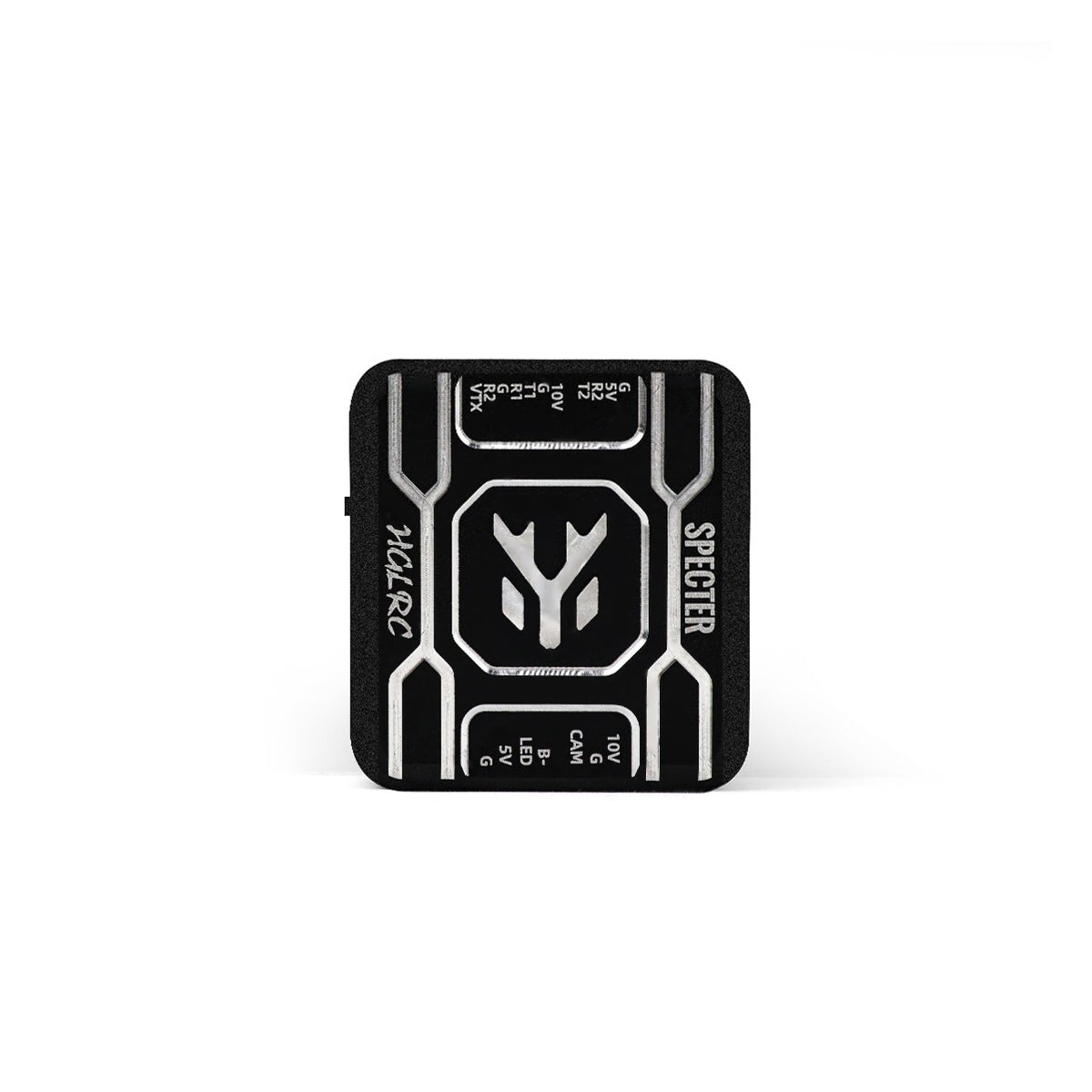 HGLRC SPECTER F722 Mini FPV Flight Controller top view with SPECTER logo and solder pad labels