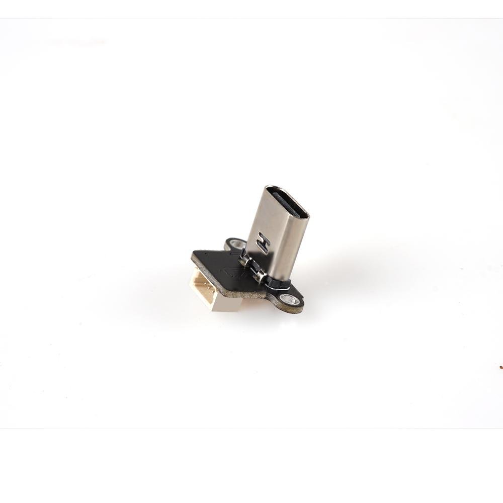 HGLRC USB-C tuning adapter board angled view showing connector and mounting holes