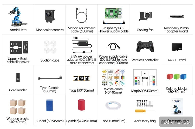 Hiwonder ArmPi Ultra ROS2 Robot Arm with Raspberry Pi5 Options product detail