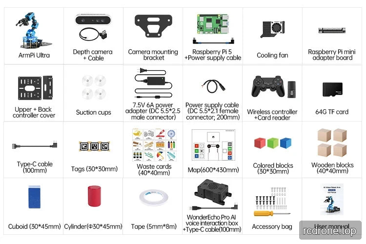 Hiwonder ArmPi Ultra ROS2 Robot Arm with Raspberry Pi5 Options product detail