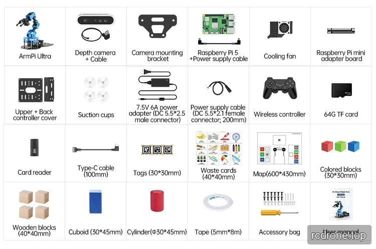 Hiwonder ArmPi Ultra ROS2 Robot Arm with Raspberry Pi5 Options product detail