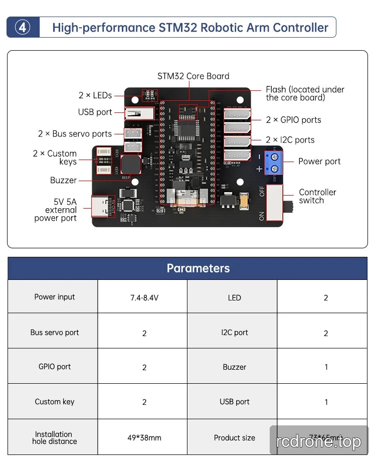 Hiwonder ArmPi Ultra ROS2 Robot Arm with Raspberry Pi5 Options product detail