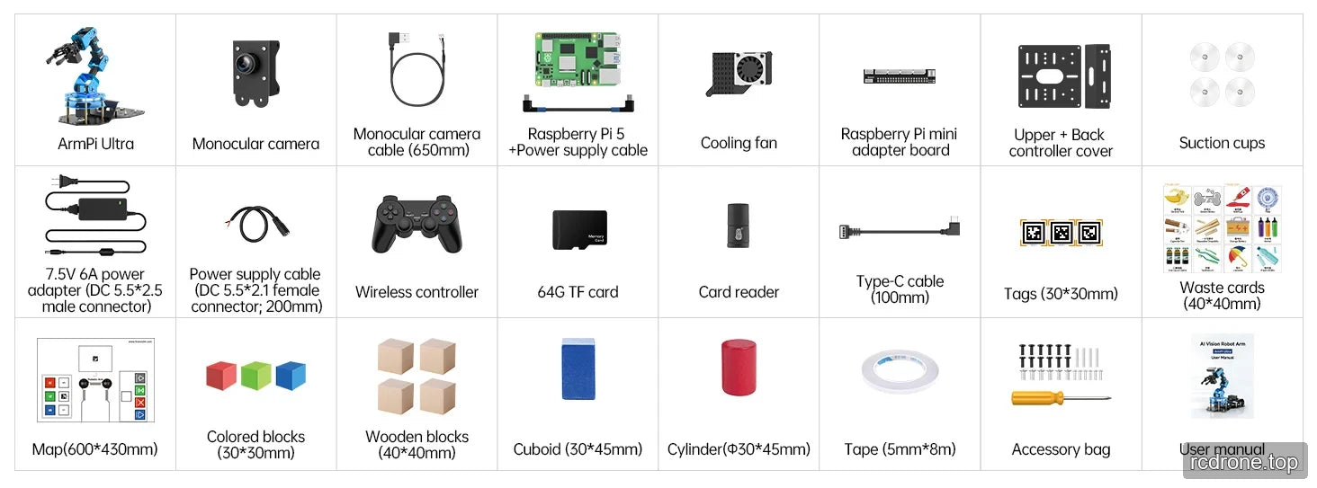Hiwonder ArmPi Ultra ROS2 Robot Arm with Raspberry Pi5 Options product detail