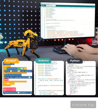 MechDog AI Scratch Arduino and Python programming examples
