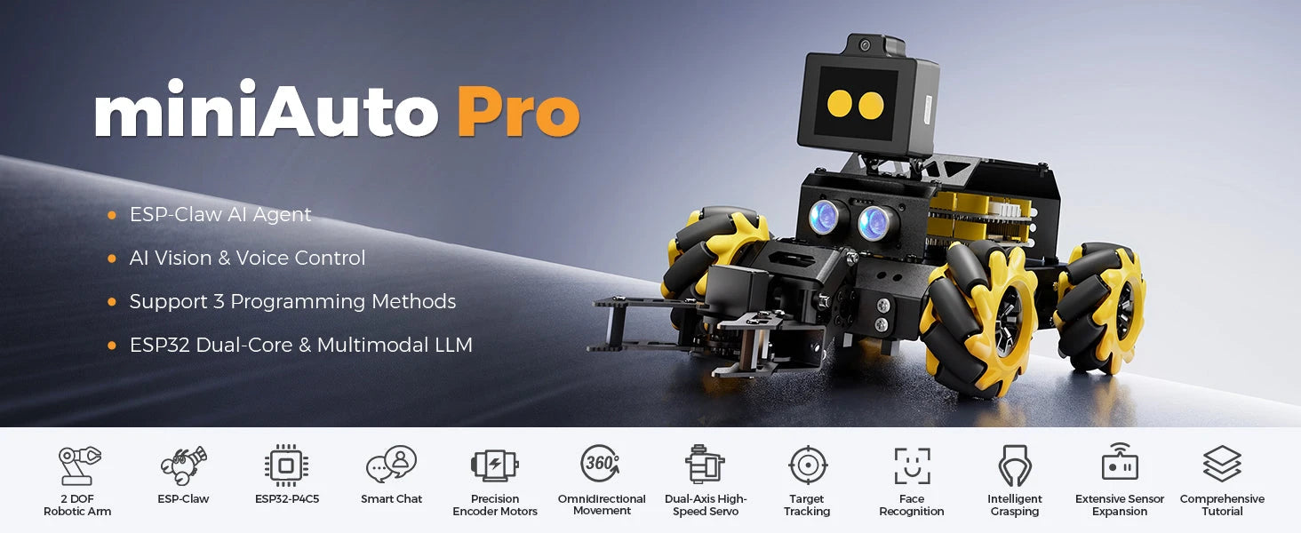 miniAuto Pro full Ultimate configuration with WonderLLM module and robotic arm