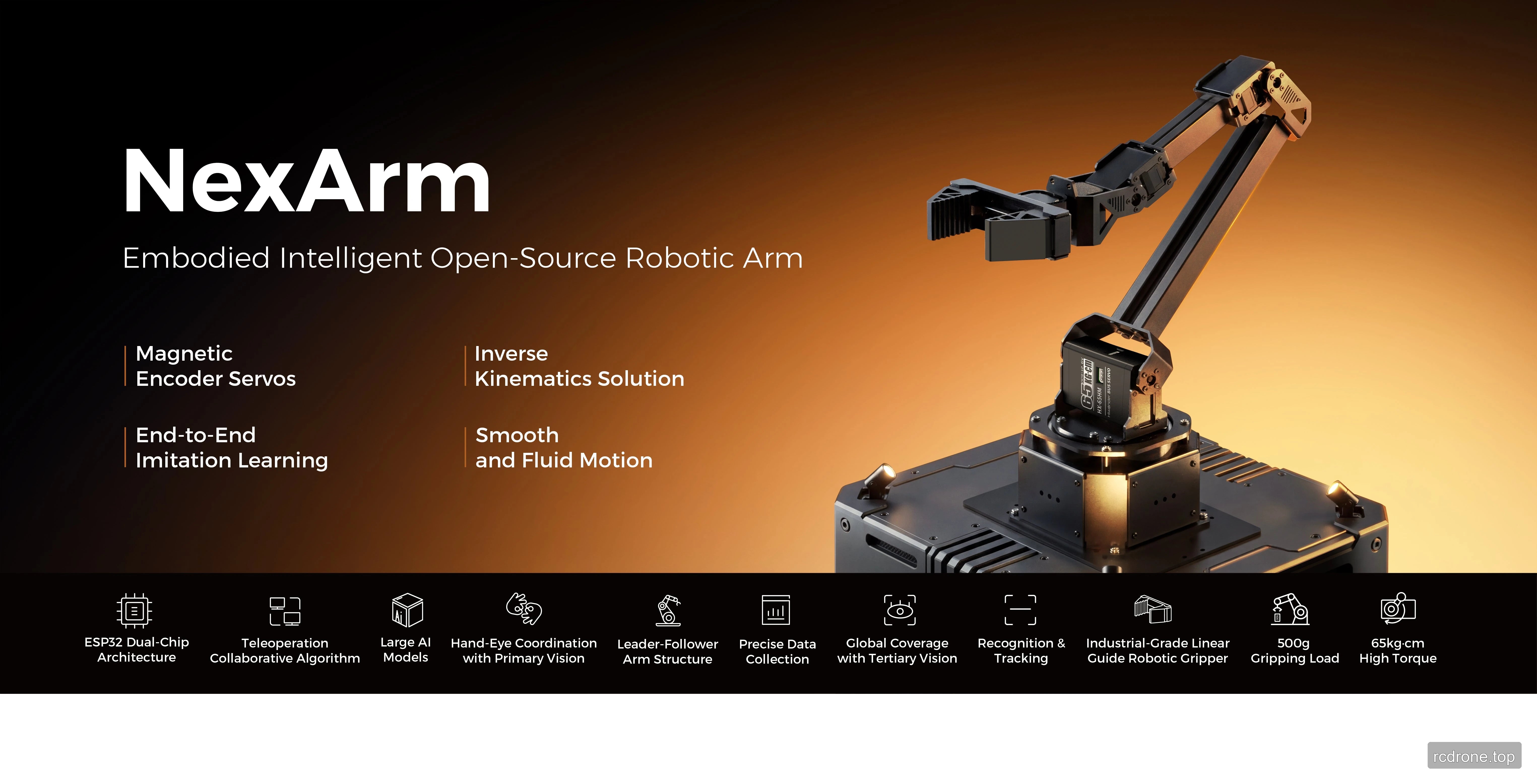 NexArm embodied-AI arm platform and supported development themes