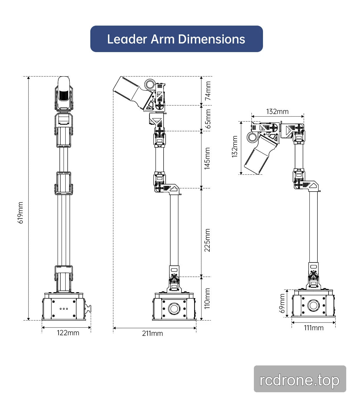 Leader Arm Dimensions
