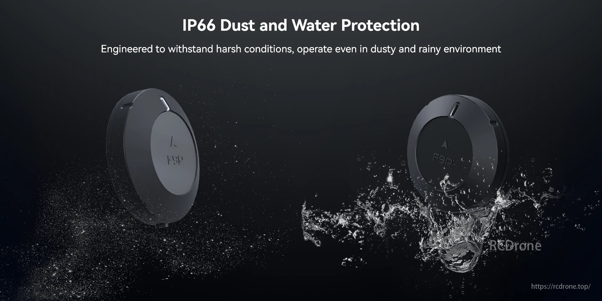 The Holybro H-RTK Rover provides IP66 protection, ensuring reliable performance in dusty and rainy conditions.