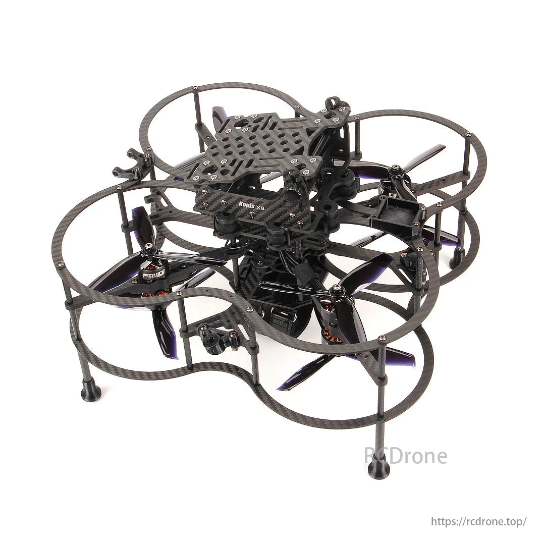 Holybro Kopis X8 Cinelifter 5-Inch Drone, Holybro Kopis X8 Cinelifter 5-inch caged drone kit with carbon fiber X8 FPV rig, available as frame, ARF, or full kit.