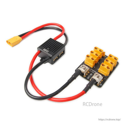 Holybro 300A PDB with XT90/XT30 connectors for drones, offering high current capacity and top/side entry.
