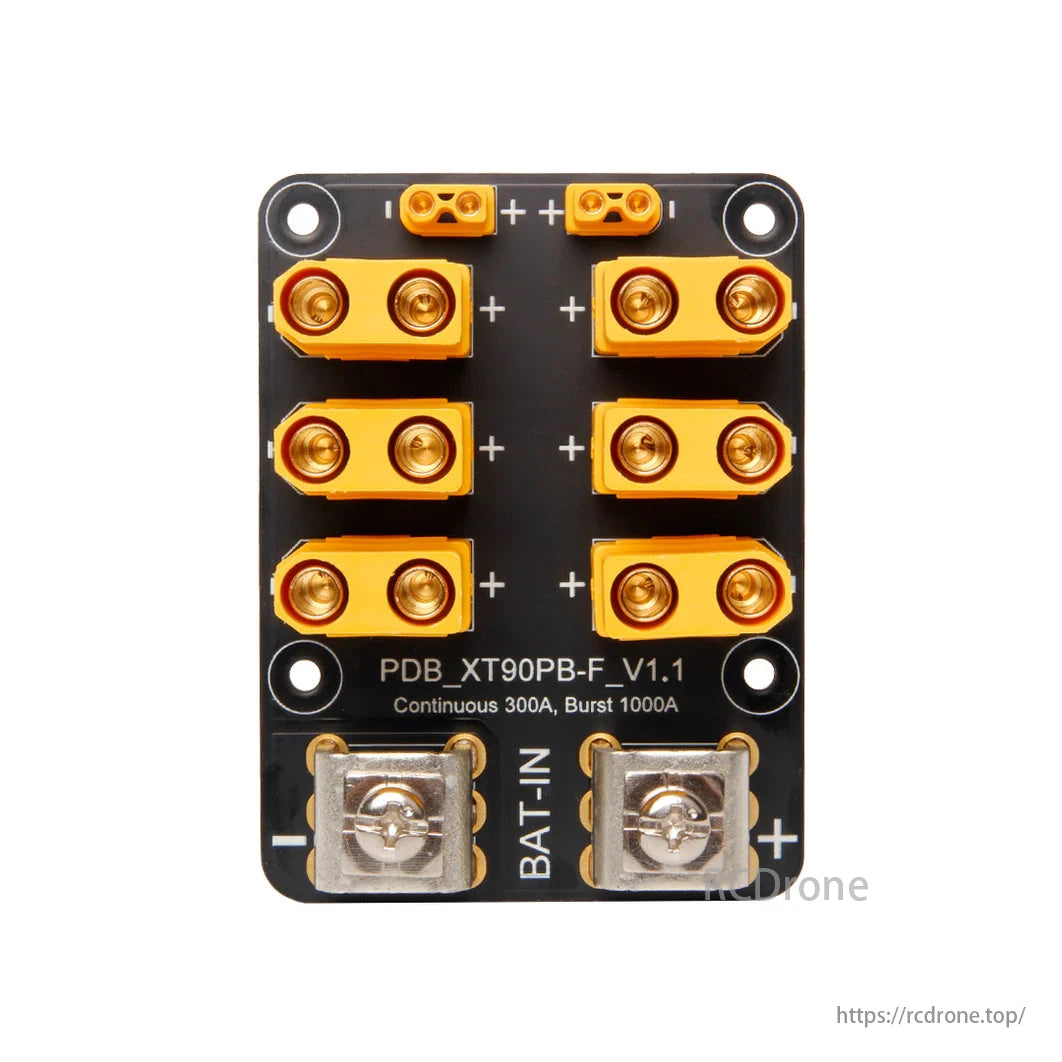 Holybro PDB XT90PB-F V1.1: 300A continuous, 1000A burst power distribution board for UAV drones.