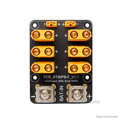 Holybro PDB XT90PB-F V1.1: 300A continuous, 1000A burst power distribution board for UAV drones.