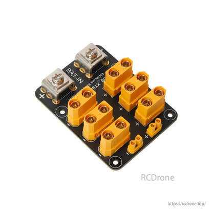Holybro 300A PDB with XT90/XT30 connectors for high-current UAVs; includes BAT-IN battery input label.