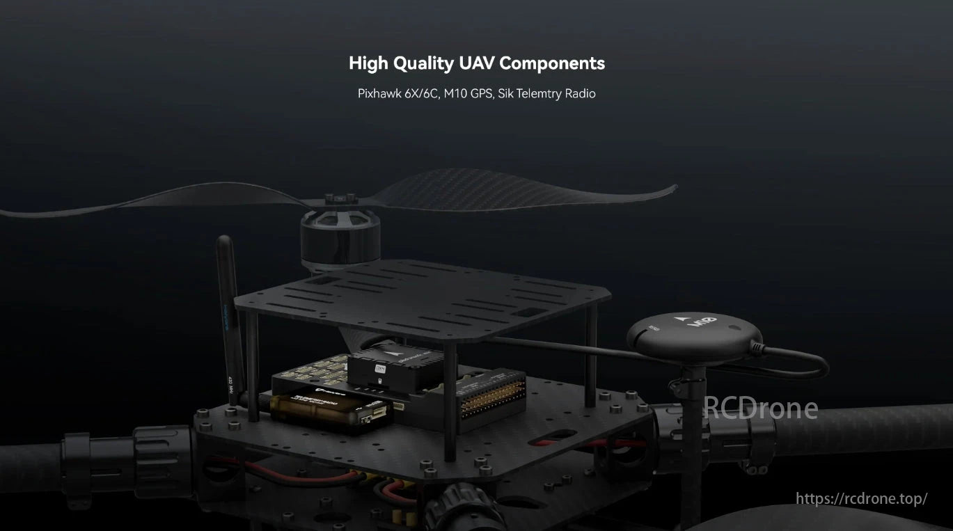 Holybro X650 Development Drone, The Holybro X650 drone features Pixhawk 6X/6C, M10 GPS, and Sik Telemetry Radio for advanced UAV performance.