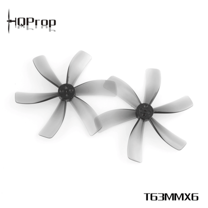 HQprop T63MMX6 6-blade propellers on white background with HQProp logo and model text