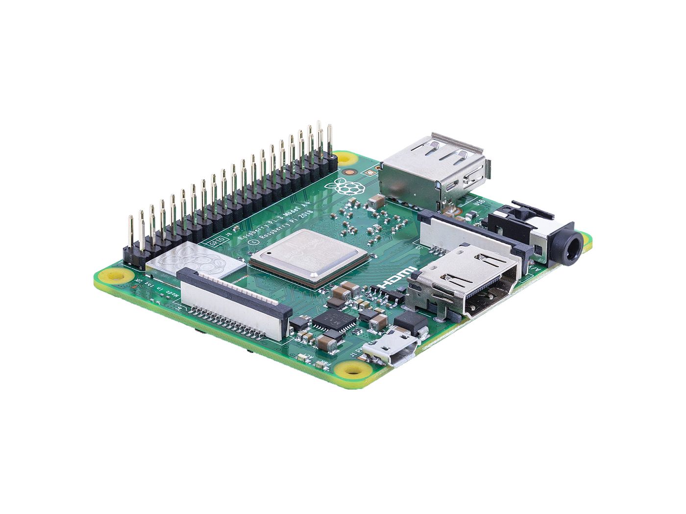 Raspberry Pi 3 Model A+ Single‑Board Computer, 1.4GHz Quad‑Core, 512MB RAM, Dual‑Band WiFi, Bluetooth 4.2/BLE