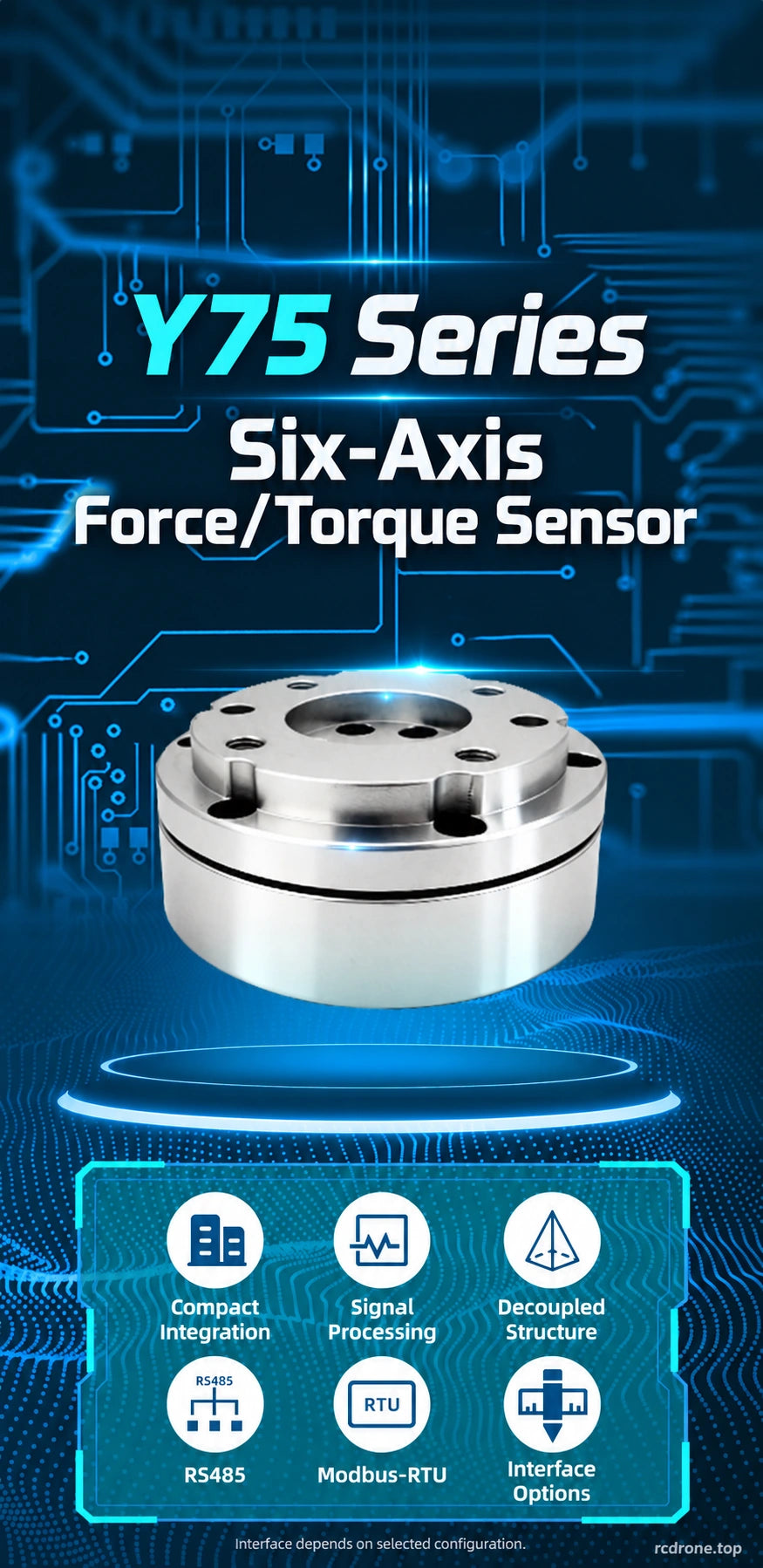 Y75-series six-axis sensing and communication features