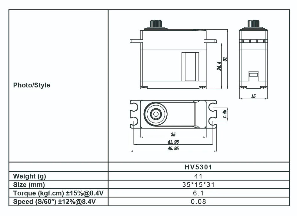 PhotolStyle 4LS5 45.95 HV5301 Weight (g 41 Size