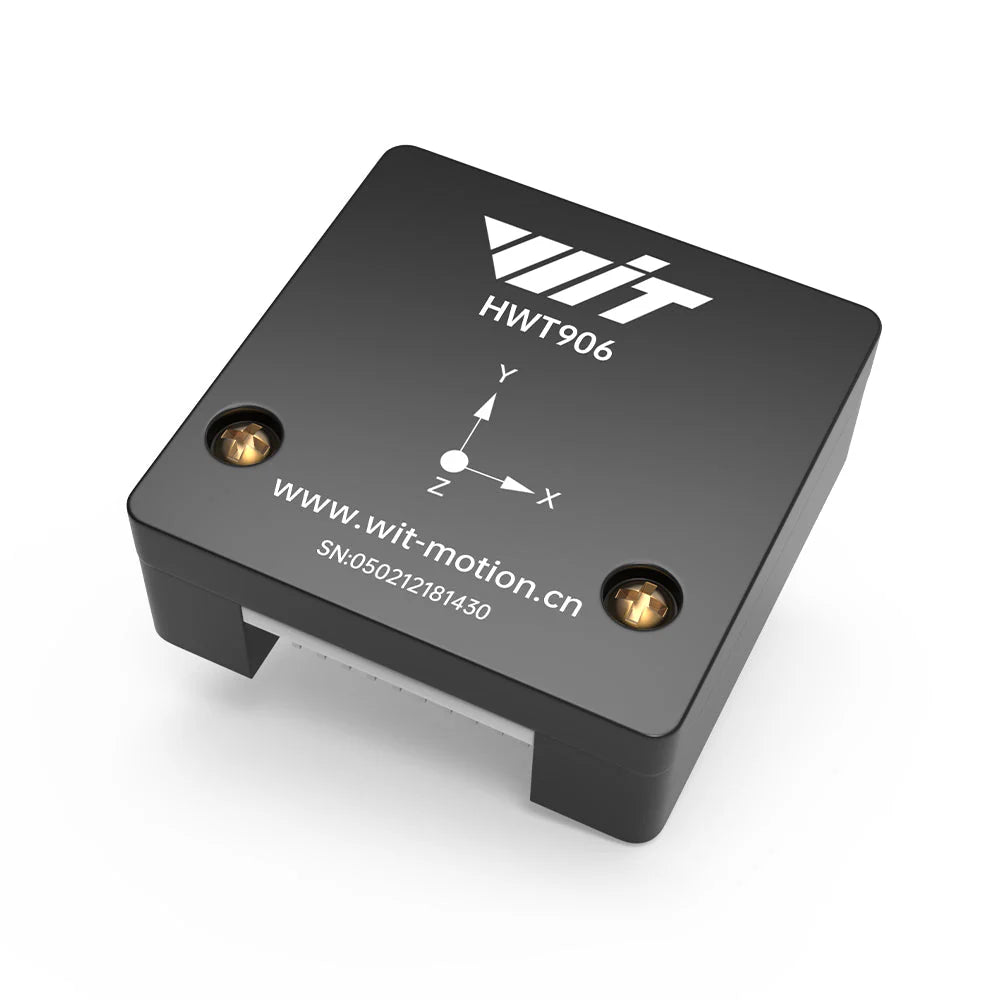 WitMotion HWT906 9-Axis Attitude Angle Sensor, WitMotion HWT906 9-axis sensor: 1000 Hz, accelerometer, gyroscope, digital compass, temperature compensated. Serial number 050212181430.