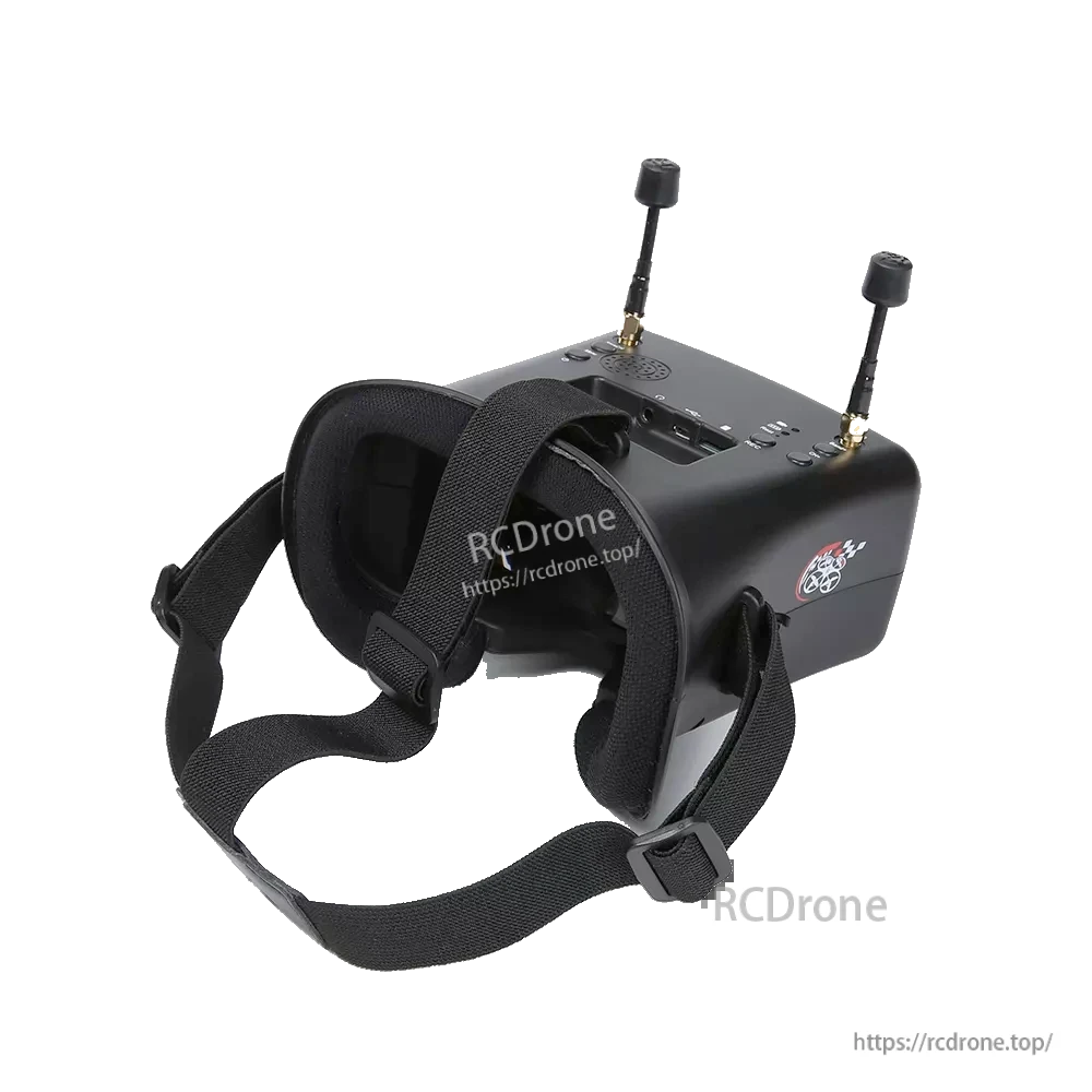 iFlight 4.3-Inch 800x480 Analog FPV Goggle, iFlight analog FPV box goggle with dual antennas on top and adjustable head strap