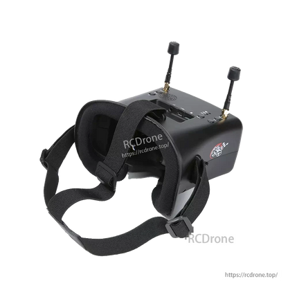 iFlight 4.3-Inch 800x480 Analog FPV Goggle, iFlight analog FPV box goggle with dual antennas on top and adjustable head strap
