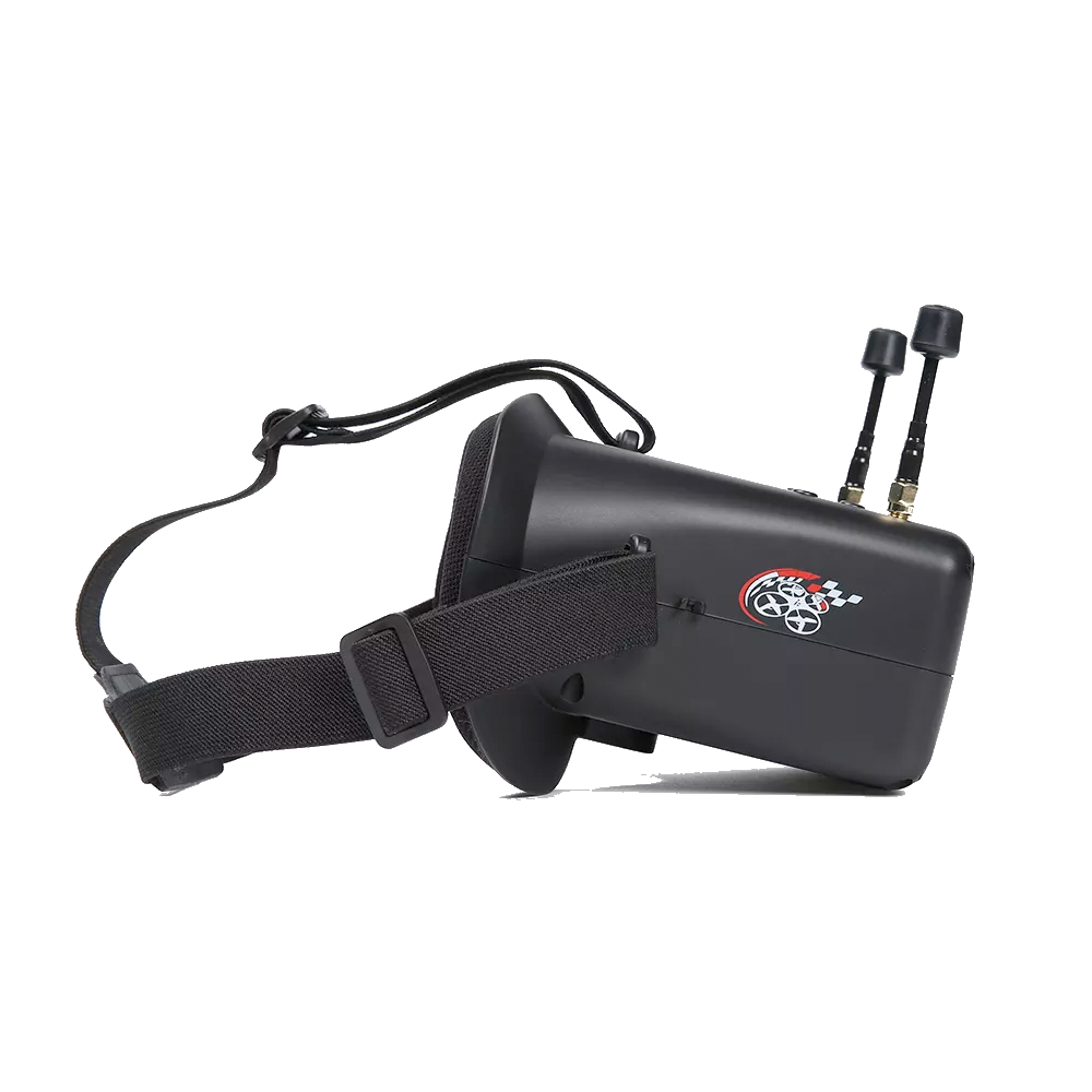 iFlight 4.3-Inch 800x480 Analog FPV Goggle, iFlight analog FPV goggle with black box-style headset, adjustable head strap, and dual antennas