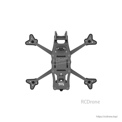 iFlight AOS 4 V5 FPV Frame, Top view of iFlight AOS 4 V5 carbon fiber FPV quadcopter frame with four arms and front camera cage