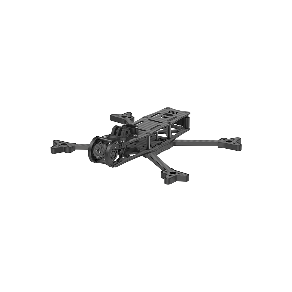 iFlight AOS 5 V5 FPV Frame, iFlight AOS 5 V5 FPV carbon fiber frame kit with four arms, top plate, and front camera cage