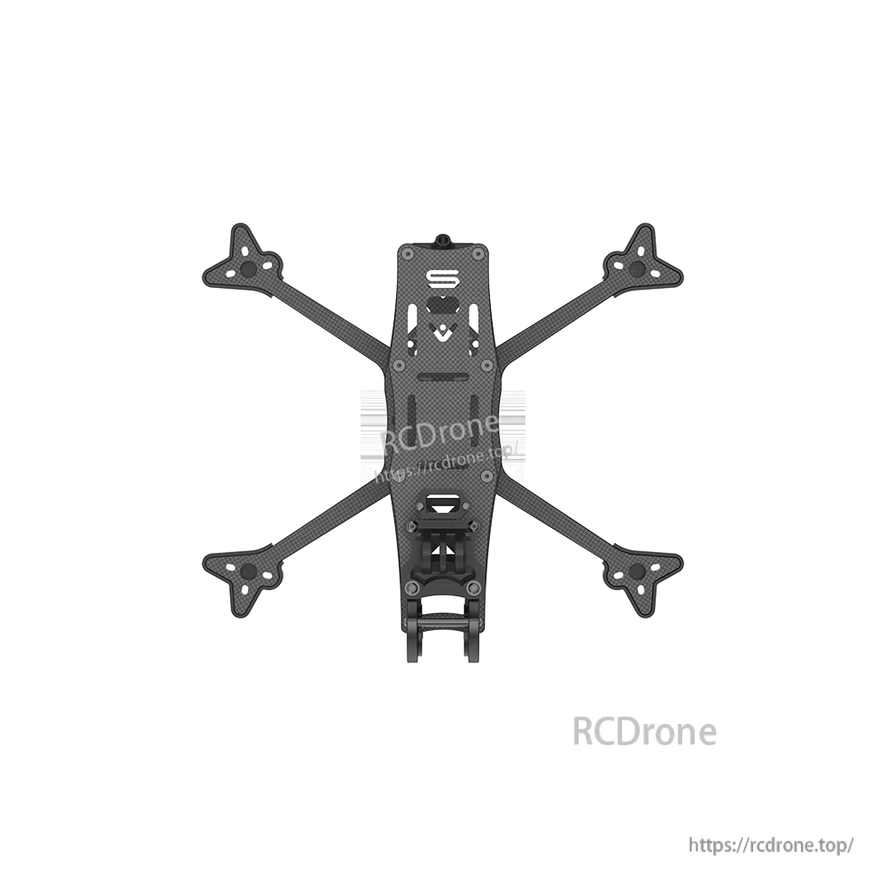 iFlight AOS 5 V5 FPV Frame, Top view of iFlight AOS 5 V5 FPV drone carbon fiber frame with four arms and central plate