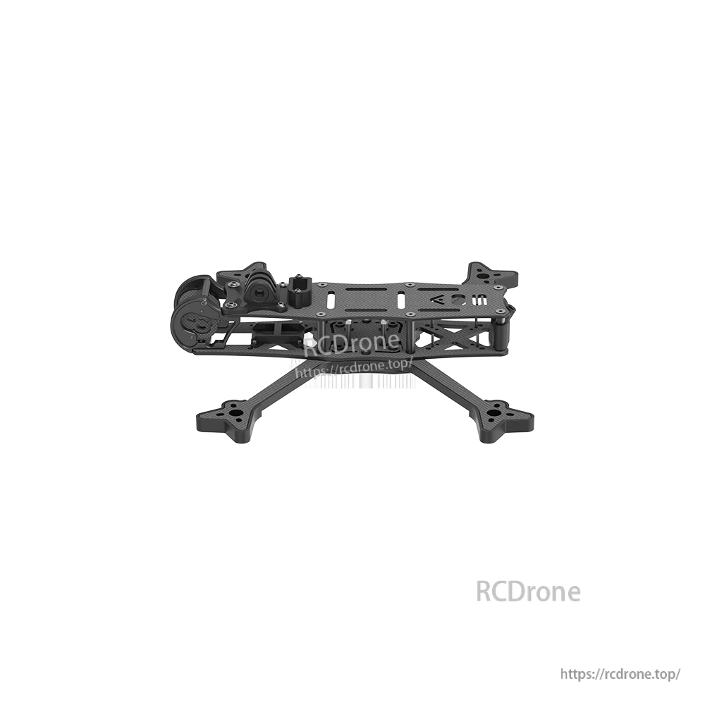 iFlight AOS 5 V5 FPV Frame, iFlight AOS 5 V5 FPV quadcopter frame, side view with carbon fiber arms and front camera mount