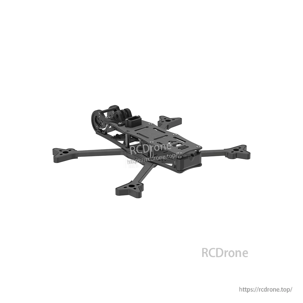 iFlight AOS 5 V5 FPV Frame, iFlight AOS 5 V5 carbon fiber FPV drone frame with four arms, top plate, and front camera mount