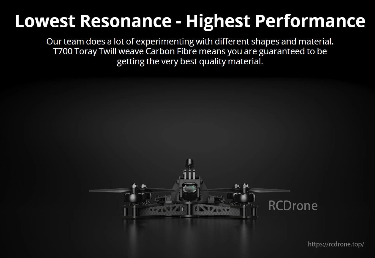iFlight Afterburner 5 O3 6S HD 4K 5-Inch FPV, T700 Toray Twill Carbon Fibre offers lowest resonance and highest performance for optimal results with top-quality material.