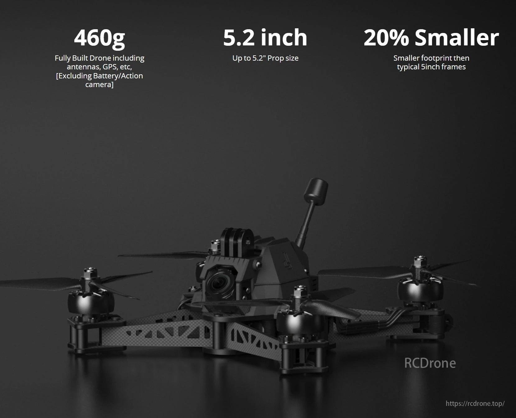 iFlight Afterburner 5 O3 6S HD 4K 5-Inch FPV, iFlight Afterburner 5 O3: 460g, 5.2-inch props, 20% smaller footprint, ready-to-fly drone without battery/camera.