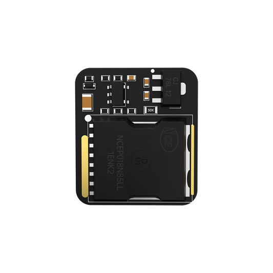 Close-up of iFlight anti-spark filter PCB module for XT60 connectors with surface-mount components and capacitor