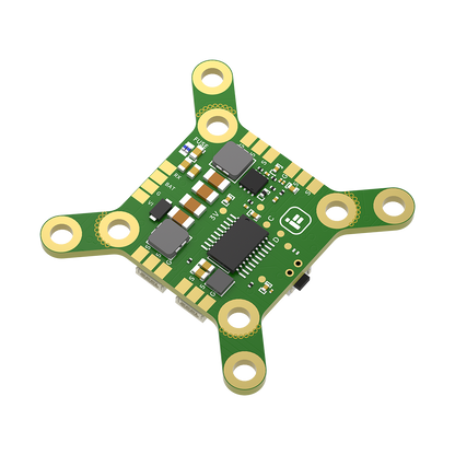iFlight BLITZ 25mW Race VTX PCB with star-shaped mounting holes, fuse, and labeled BAT, G, 5V, and RX pads